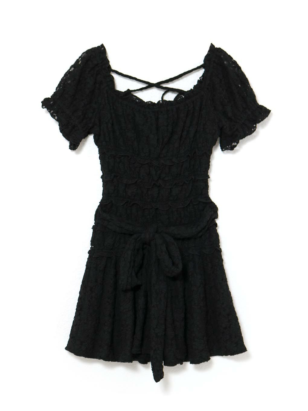 【BUBBLES】シャーリングリボンワンピース