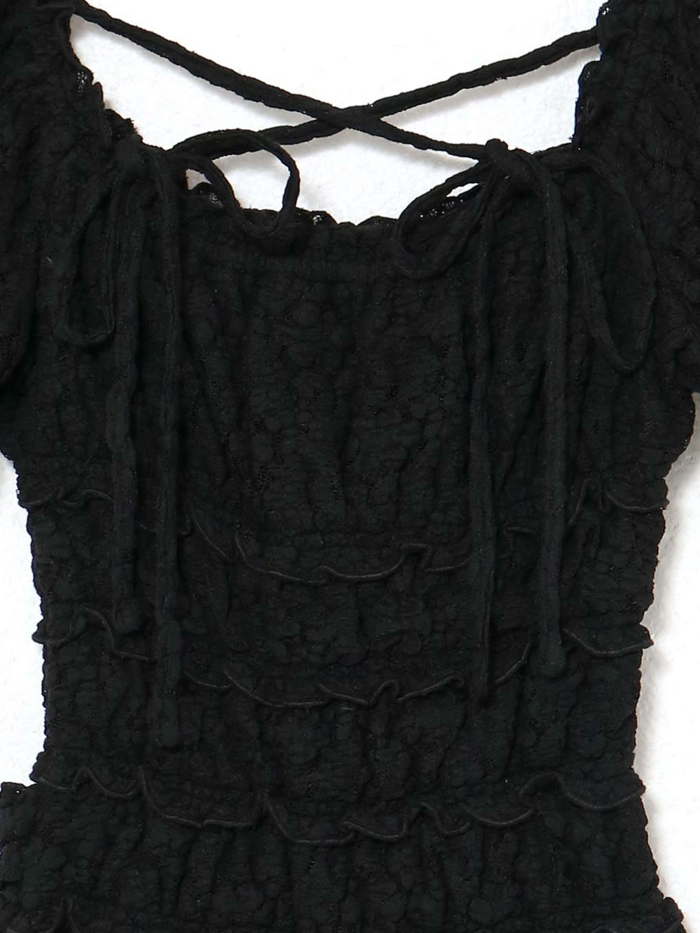 【BUBBLES】シャーリングリボンワンピース