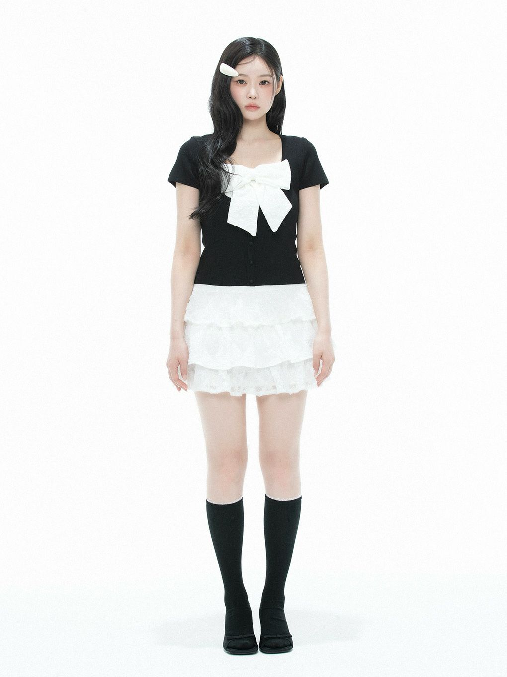 【BUBBLES】リボンニットトップス