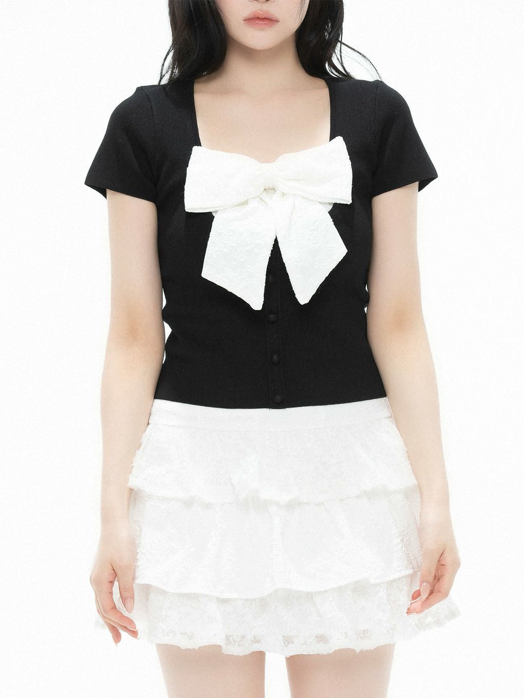 【BUBBLES】リボンニットトップス