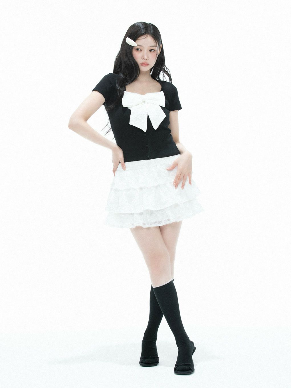 【BUBBLES】リボンニットトップス