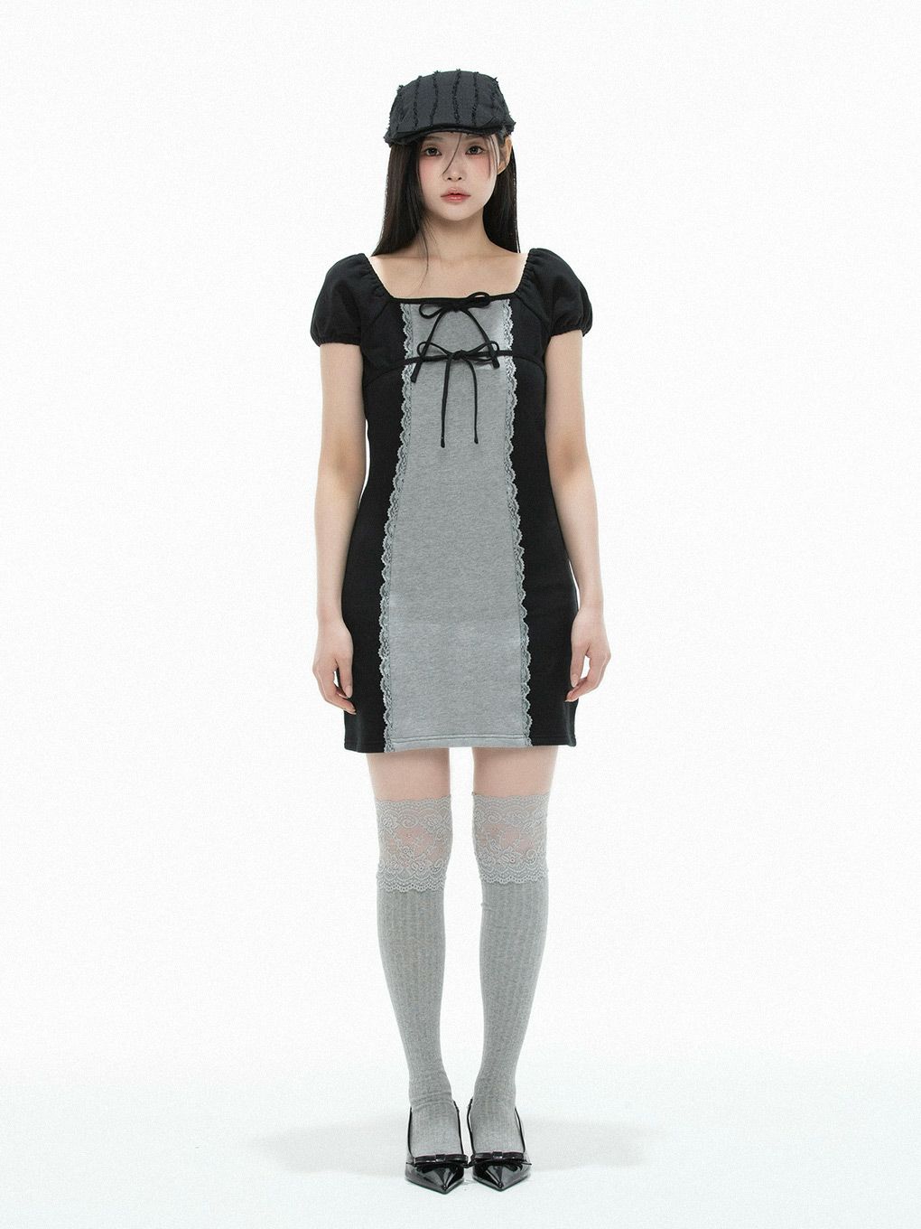 【BUBBLES】バイカラースウェットワンピース