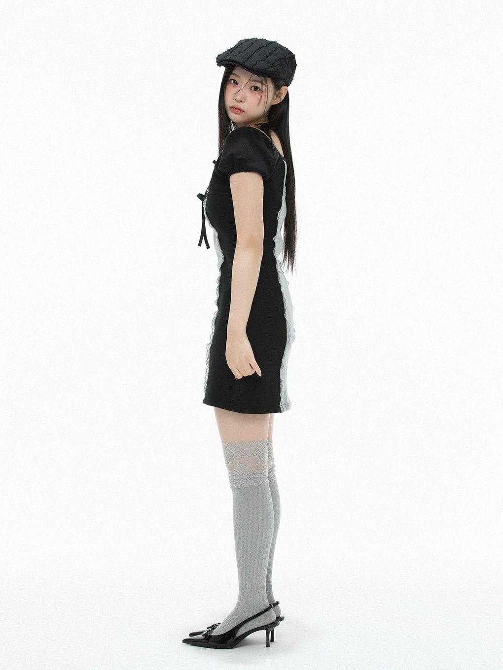 【BUBBLES】バイカラースウェットワンピース