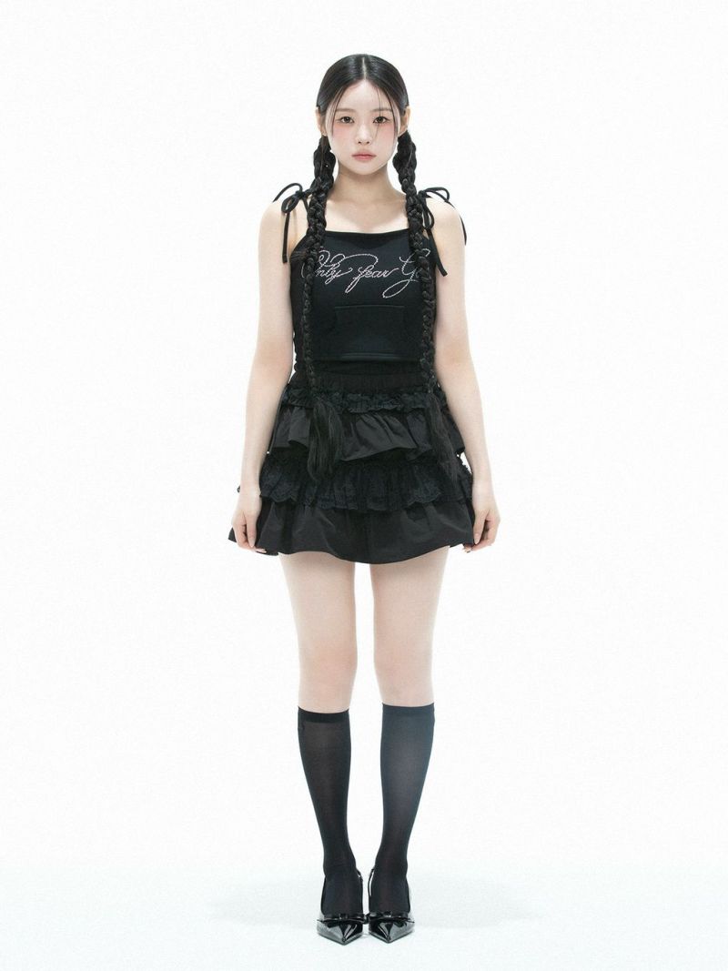 bubbles バブルス　レースカンカンミニスカパン　黒 BUBBLES】レーススカパン | sparkling mall online store