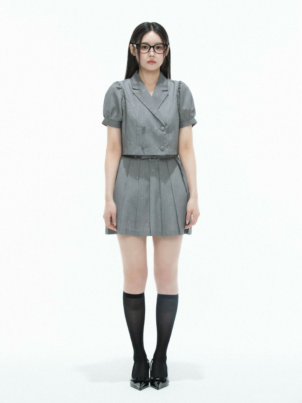 【BUBBLES】クロップドジャケットセットアップ