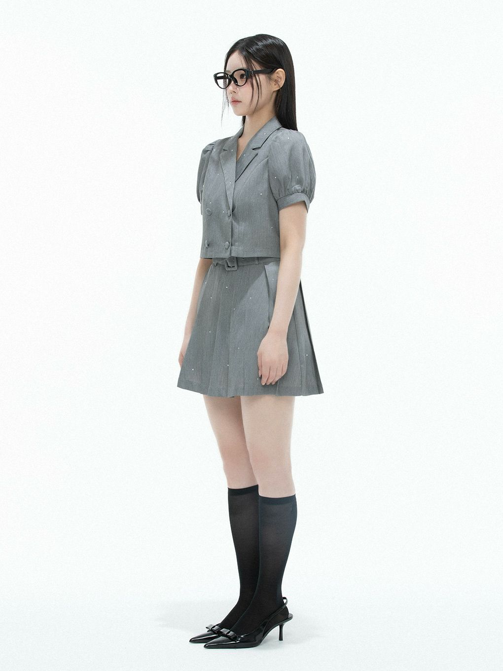 【BUBBLES】クロップドジャケットセットアップ