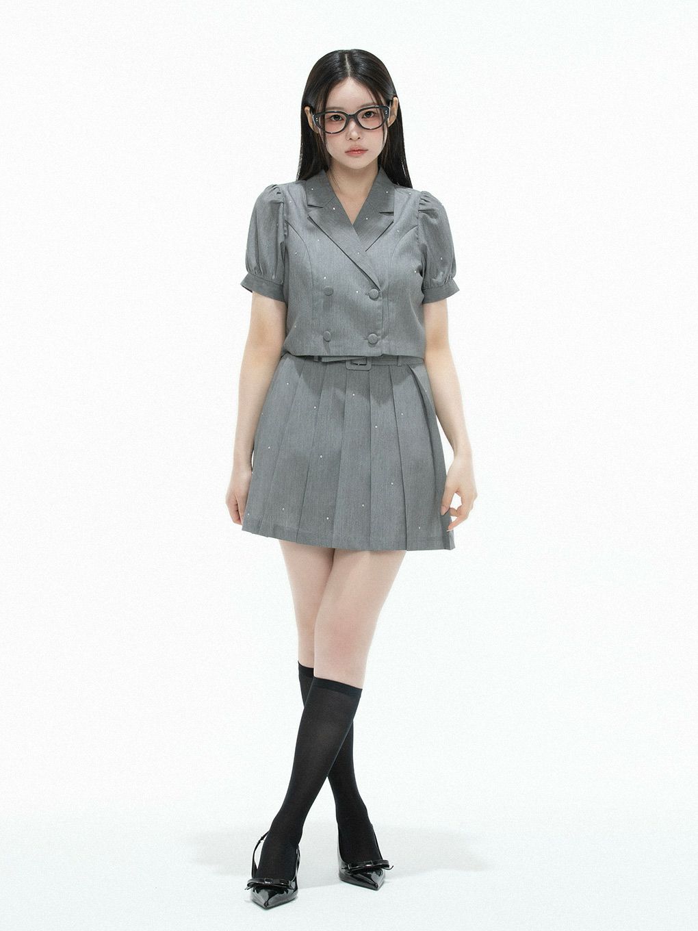 【BUBBLES】クロップドジャケットセットアップ