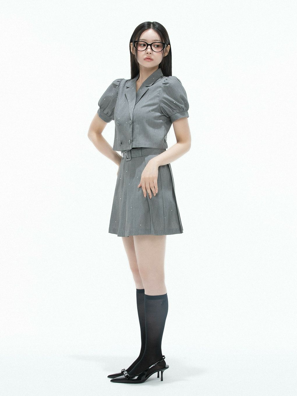 【BUBBLES】クロップドジャケットセットアップ