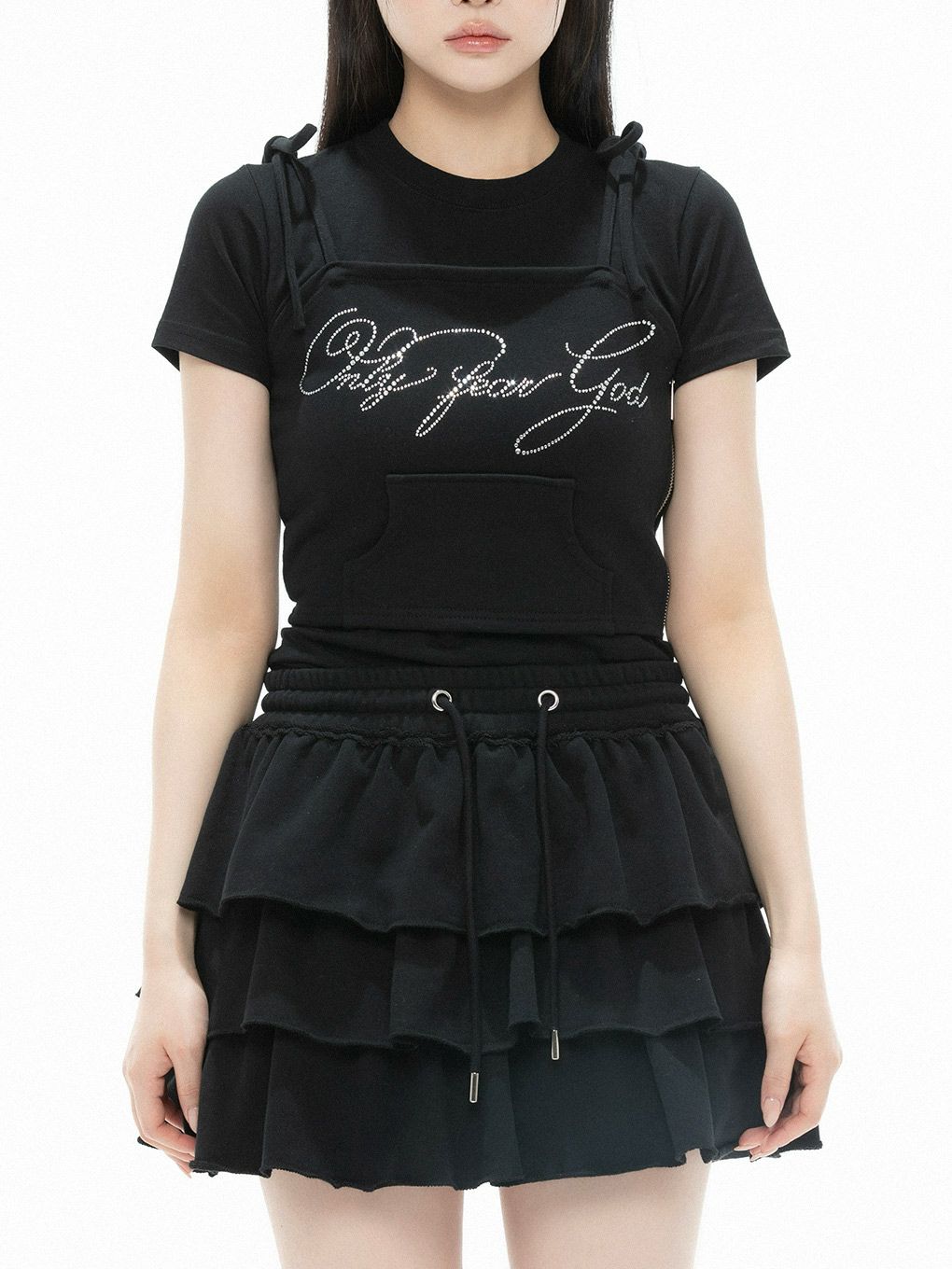 【BUBBLES】ビジューポケットスウェットビスチェ