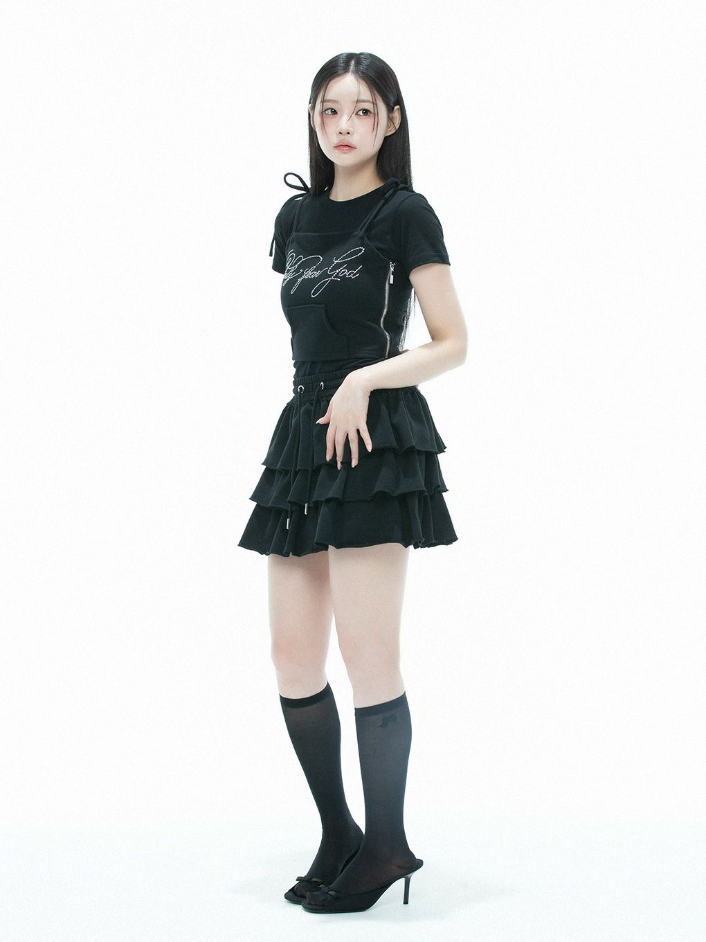 【BUBBLES】ビジューポケットスウェットビスチェ