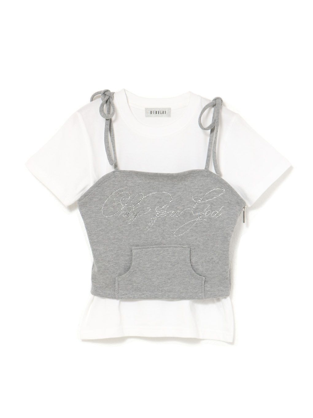 【BUBBLES】ビジューポケットスウェットビスチェ