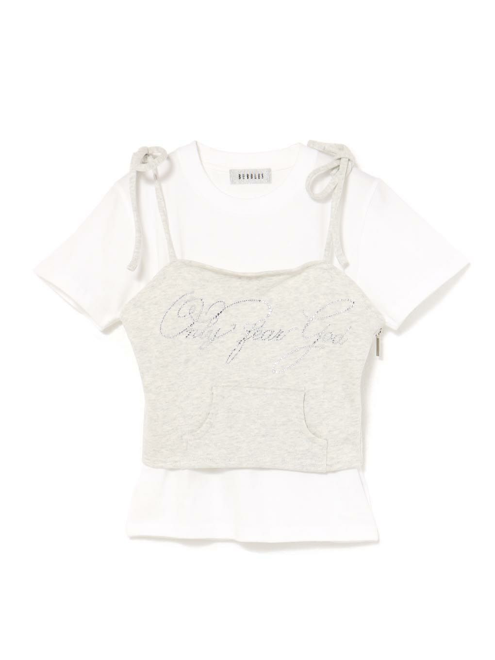 【BUBBLES】ビジューポケットスウェットビスチェ