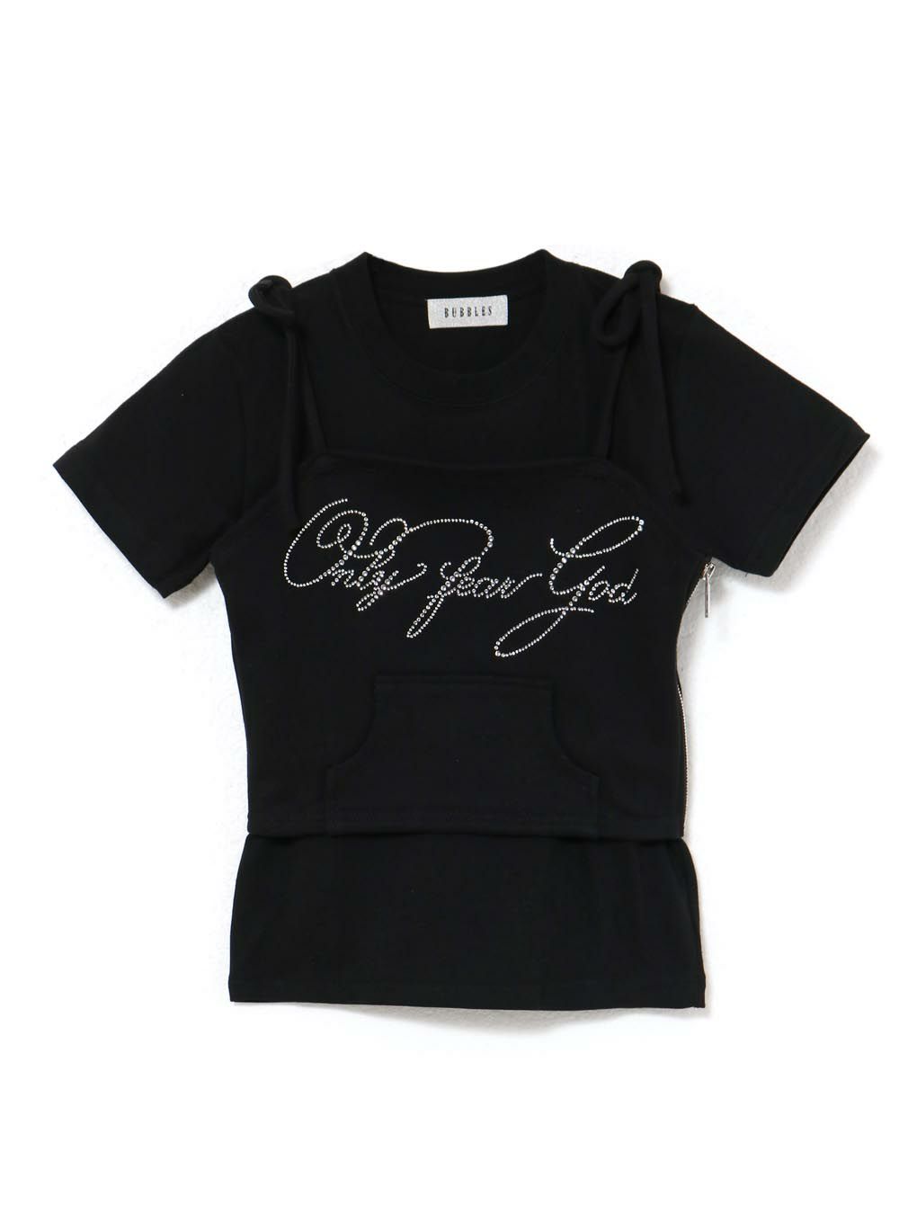 【BUBBLES】ビジューポケットスウェットビスチェ