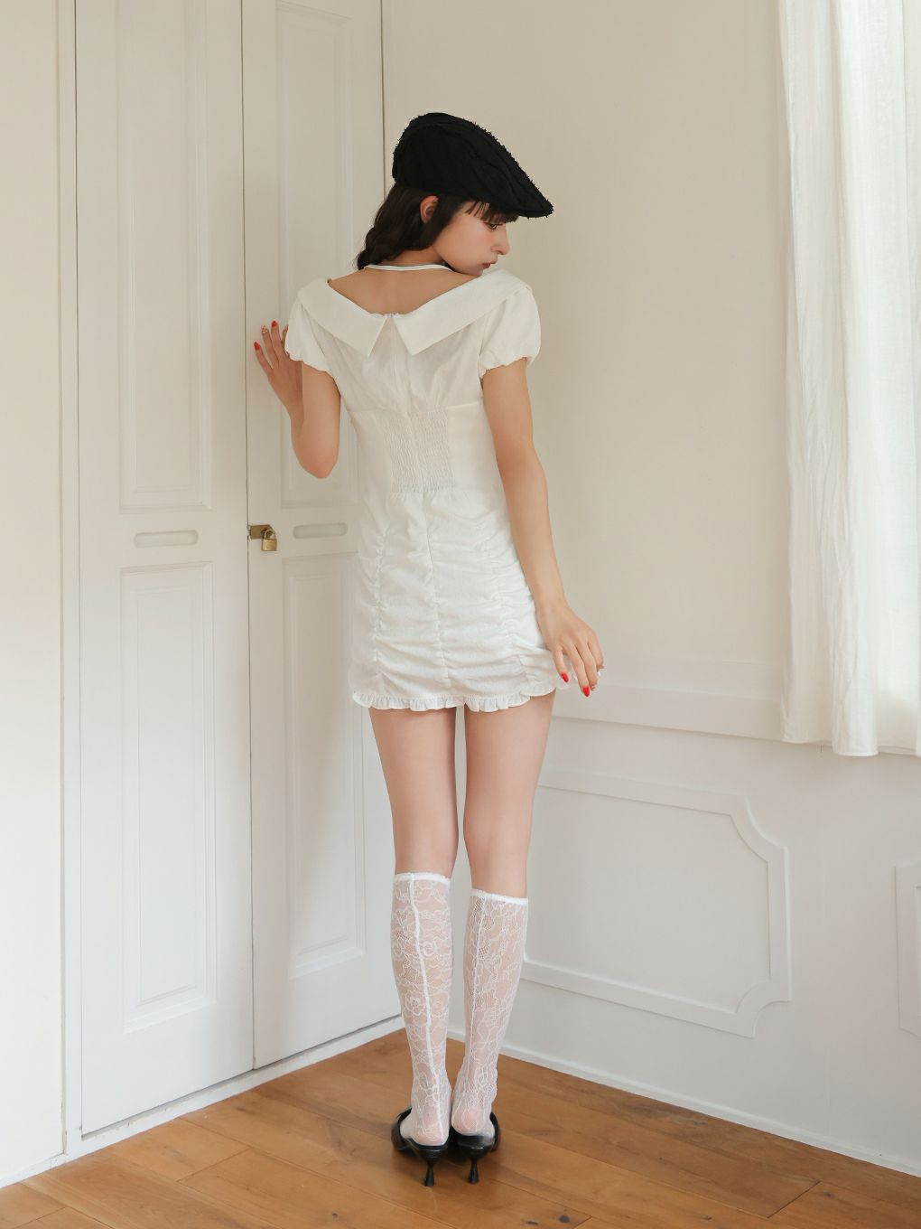 【BUBBLES】ジャガードギャザーワンピース