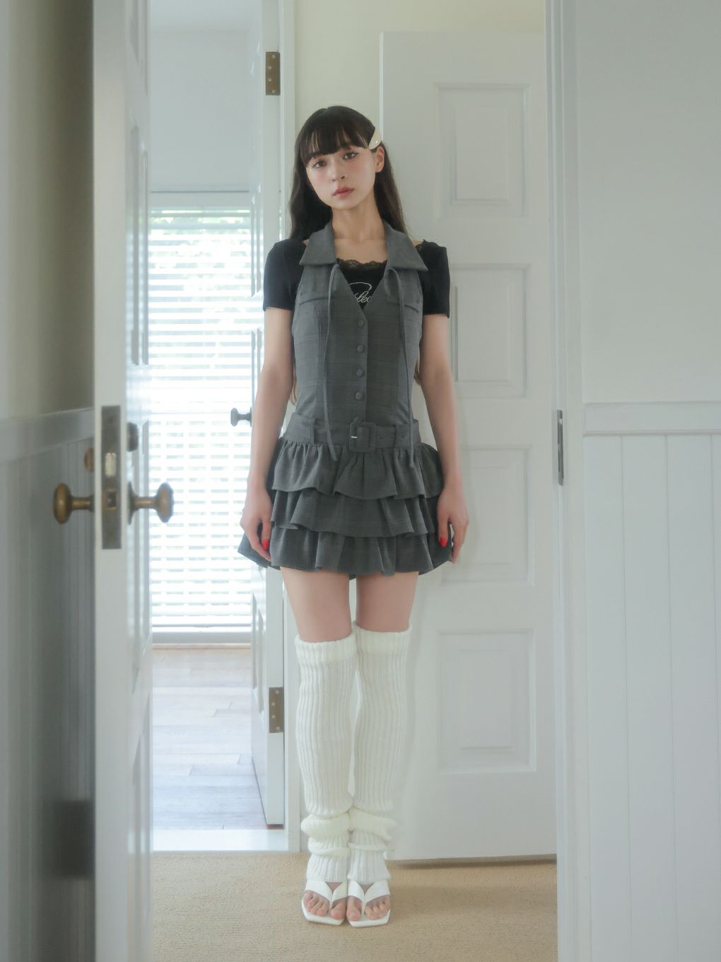 【BUBBLES】ホルターティアードワンピース