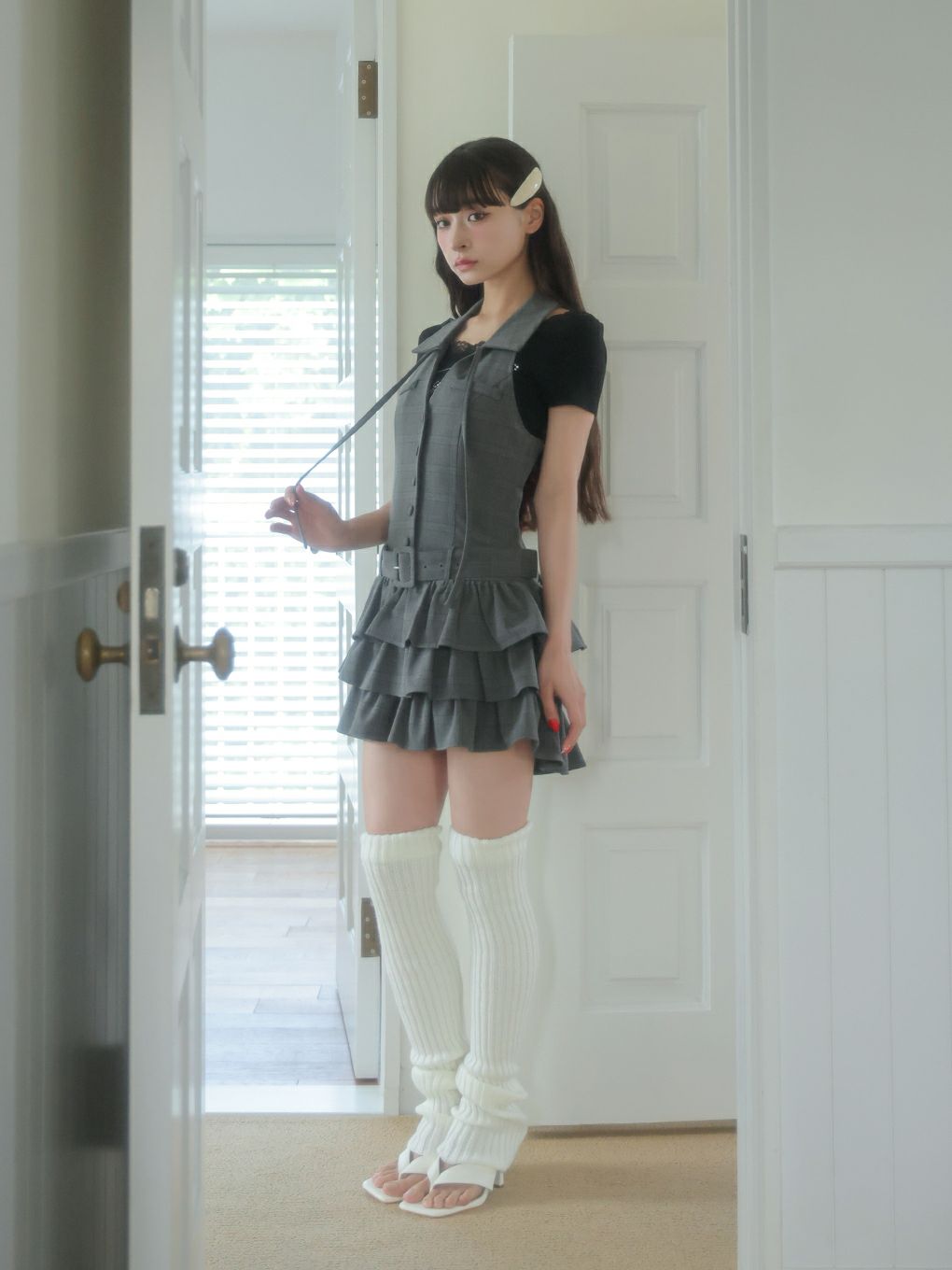 【BUBBLES】ホルターティアードワンピース