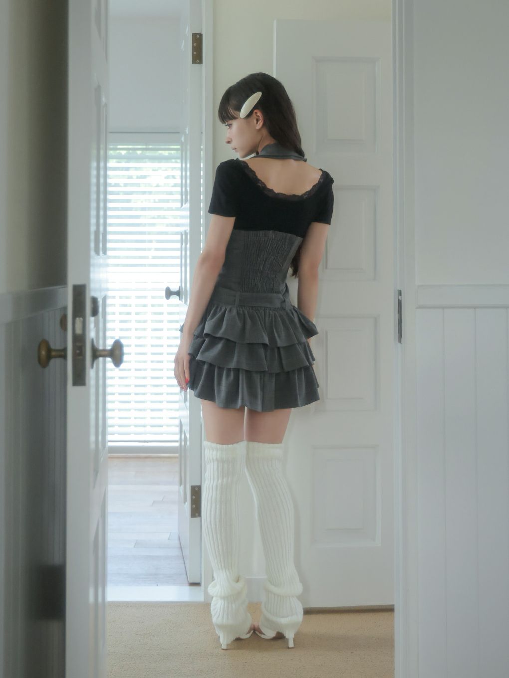 【BUBBLES】ホルターティアードワンピース