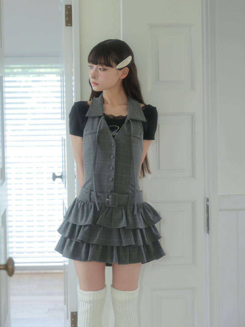 【BUBBLES】ホルターティアードワンピース