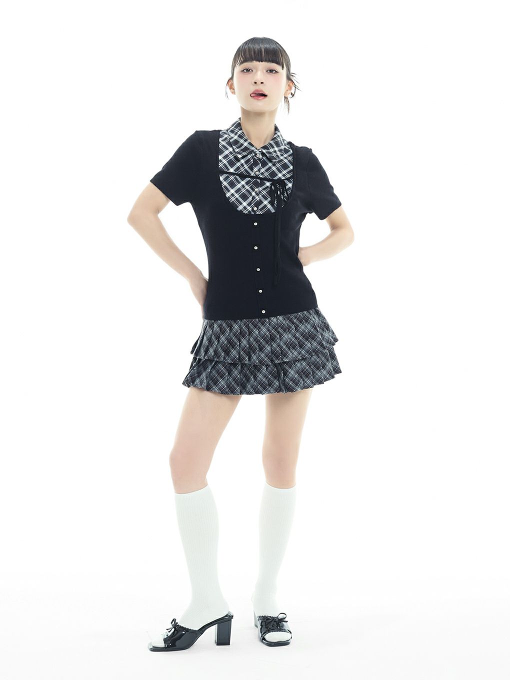 【BUBBLES】スクールガーリーリボントップス