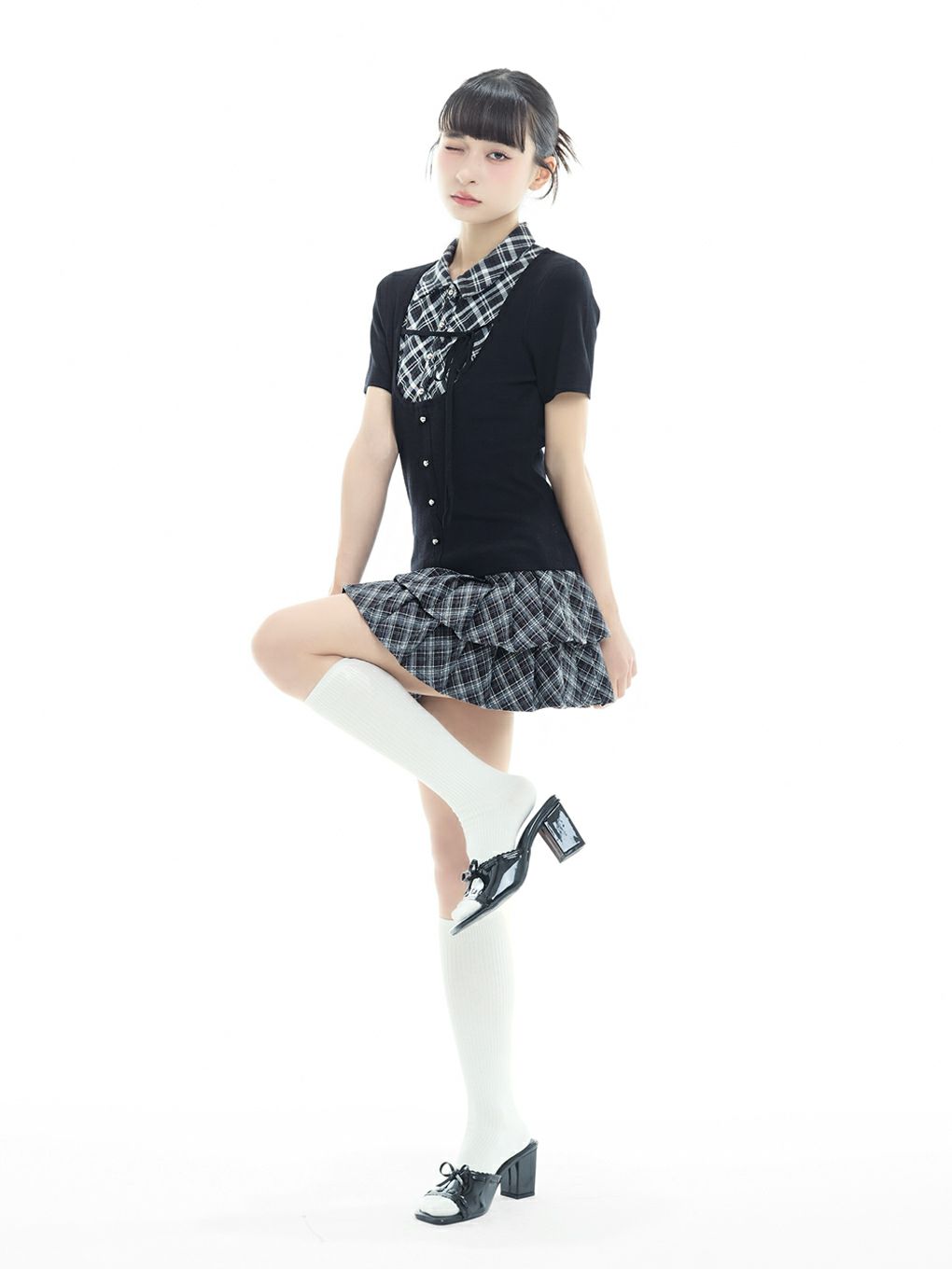 【BUBBLES】スクールガーリーリボントップス