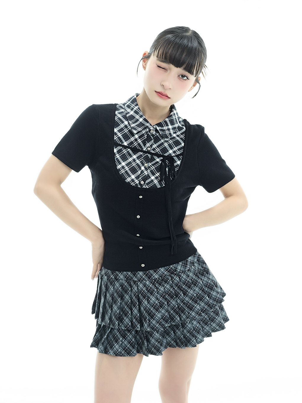 【BUBBLES】スクールガーリーリボントップス