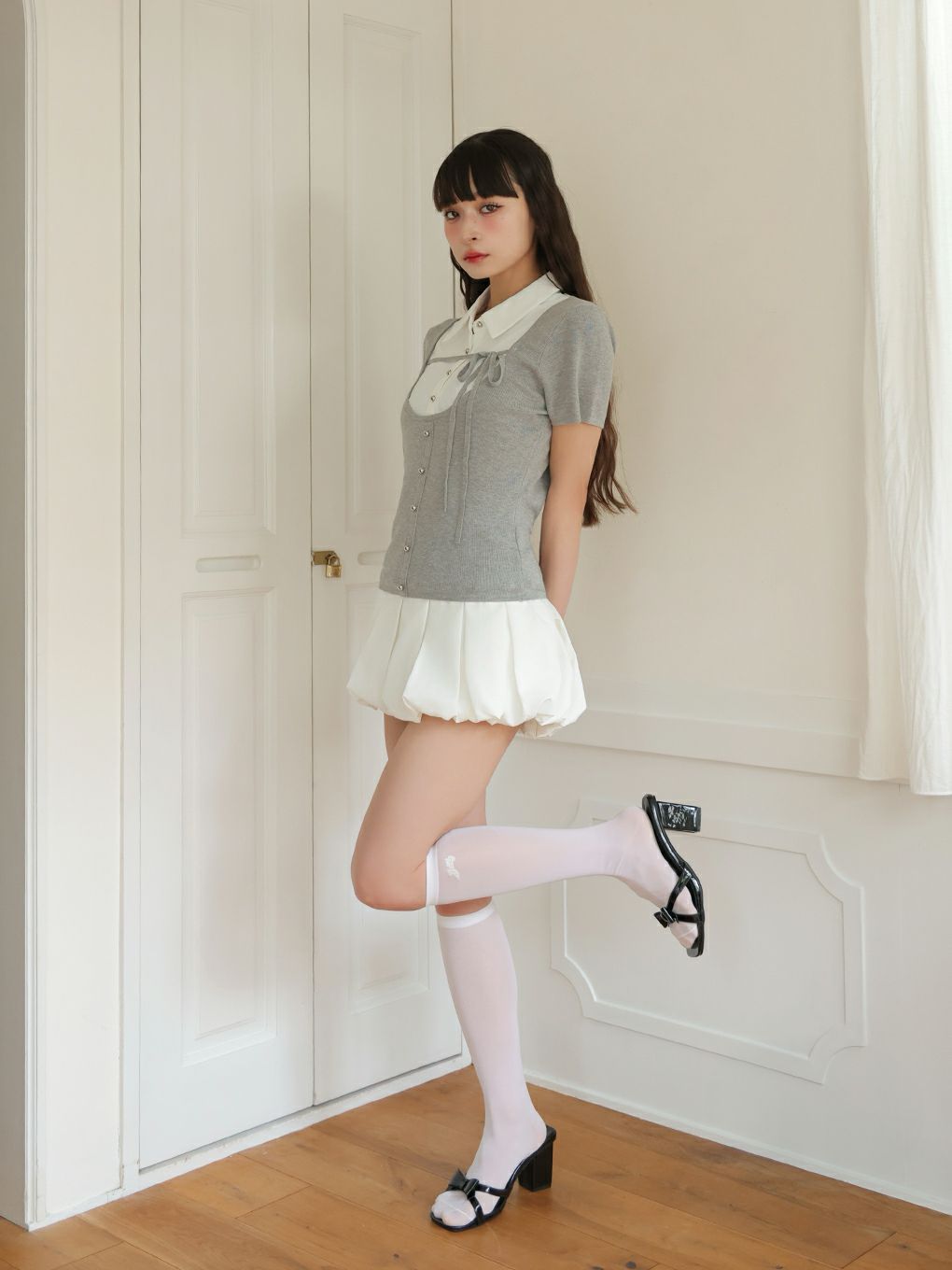 【BUBBLES】スクールガーリーリボントップス