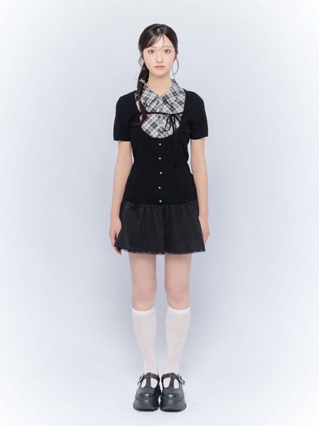 【BUBBLES】スクールガーリーリボントップス