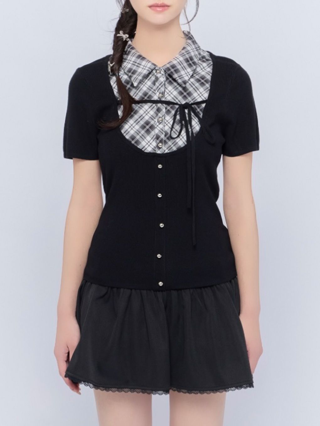 【BUBBLES】スクールガーリーリボントップス