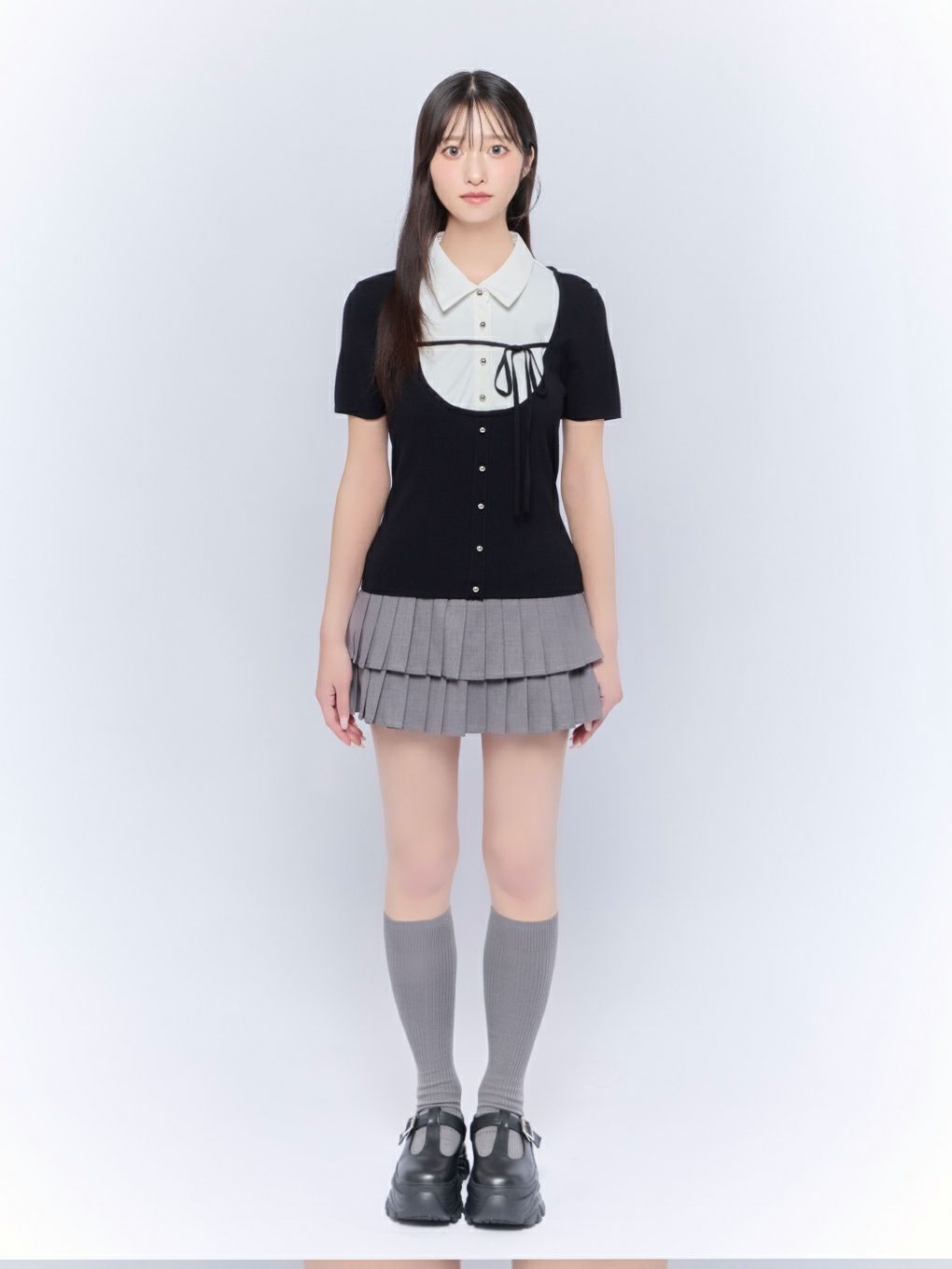 【BUBBLES】スクールガーリーリボントップス