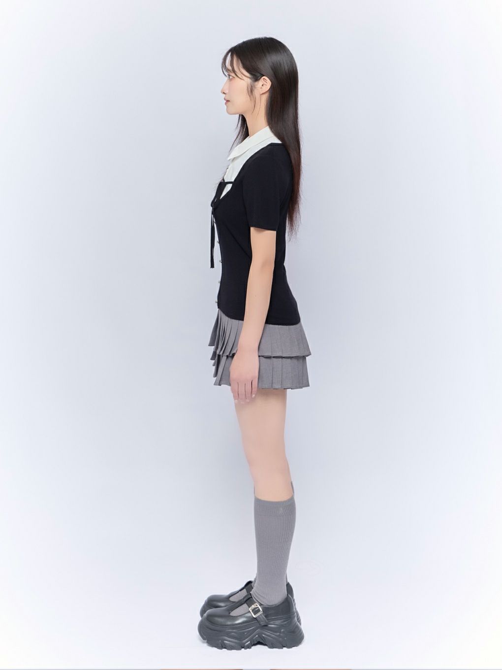 【BUBBLES】スクールガーリーリボントップス