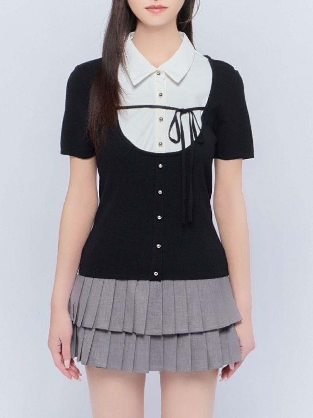 【BUBBLES】スクールガーリーリボントップス