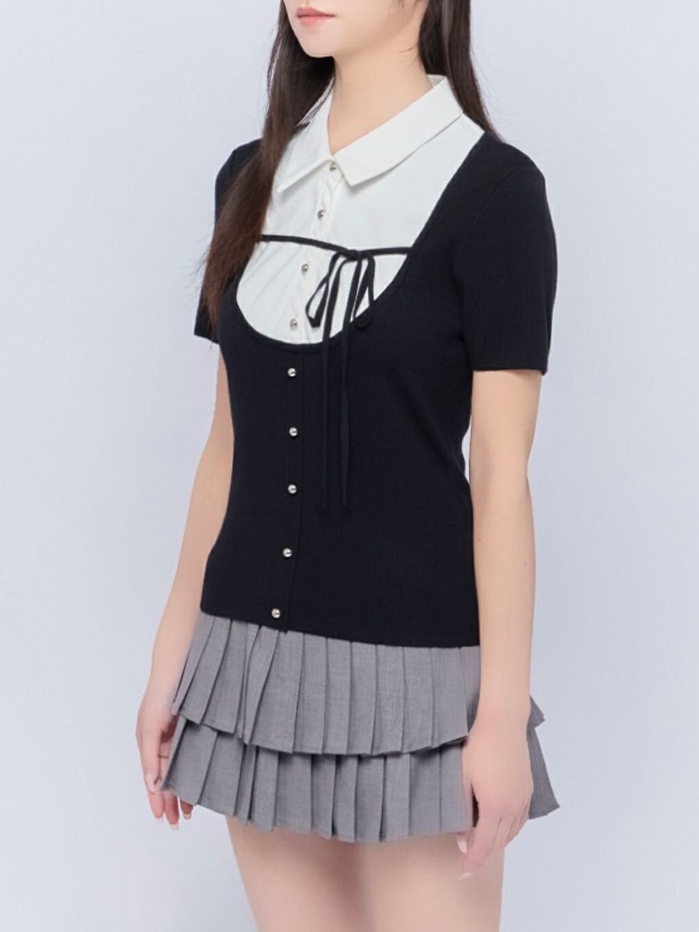 【BUBBLES】スクールガーリーリボントップス