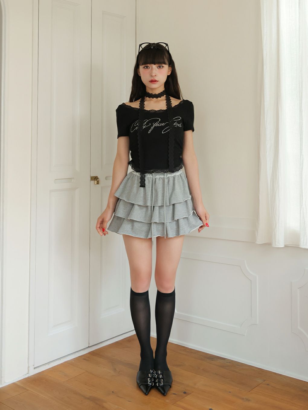 【BUBBLES】レースビジューTEE