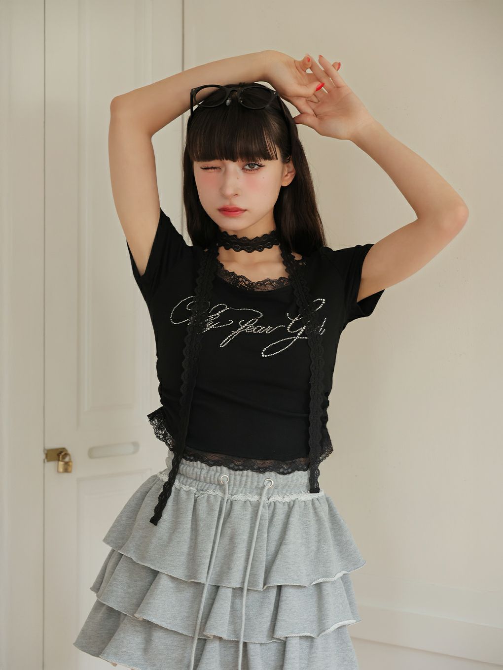 【BUBBLES】レースビジューTEE