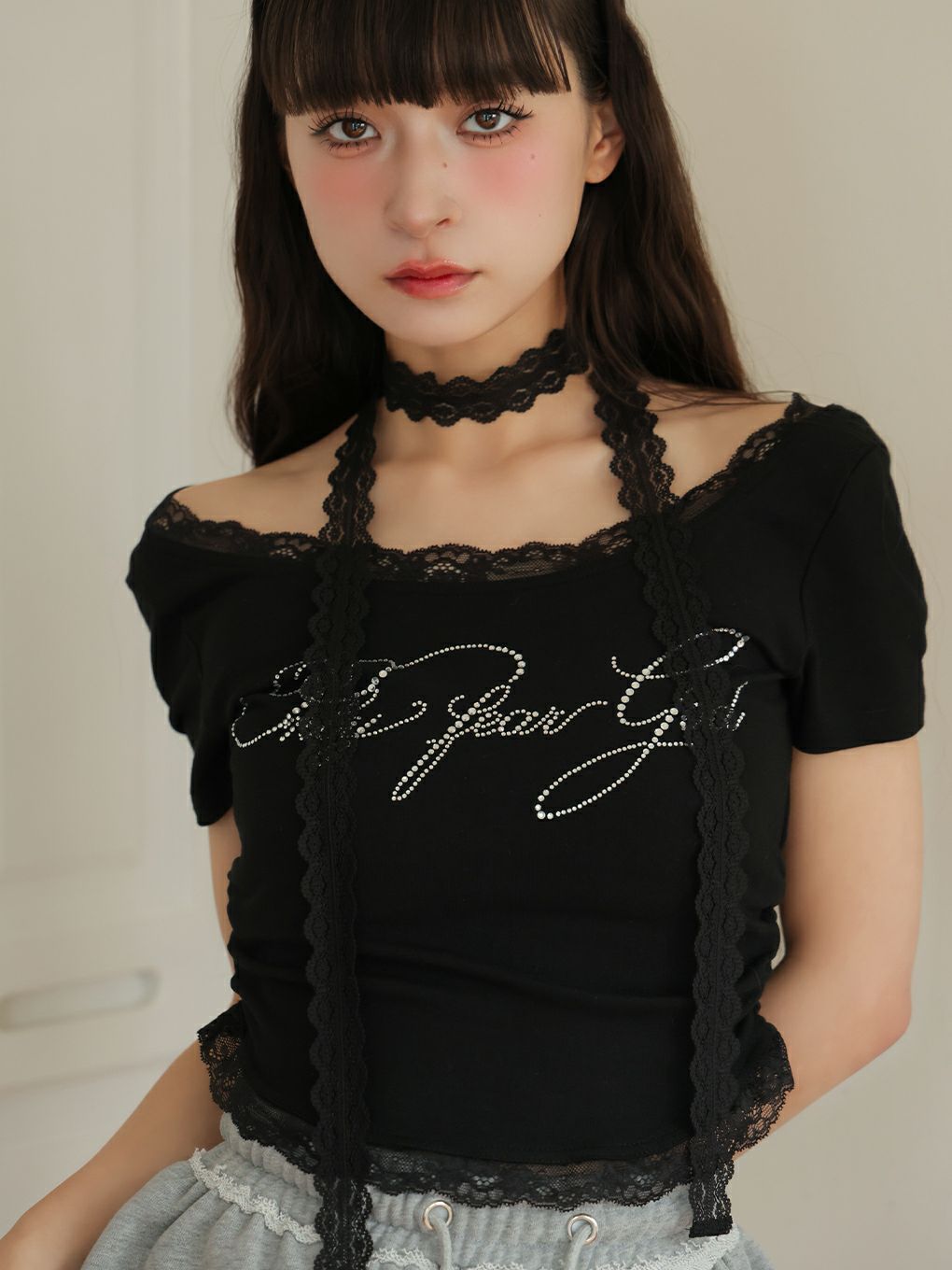 【BUBBLES】レースビジューTEE