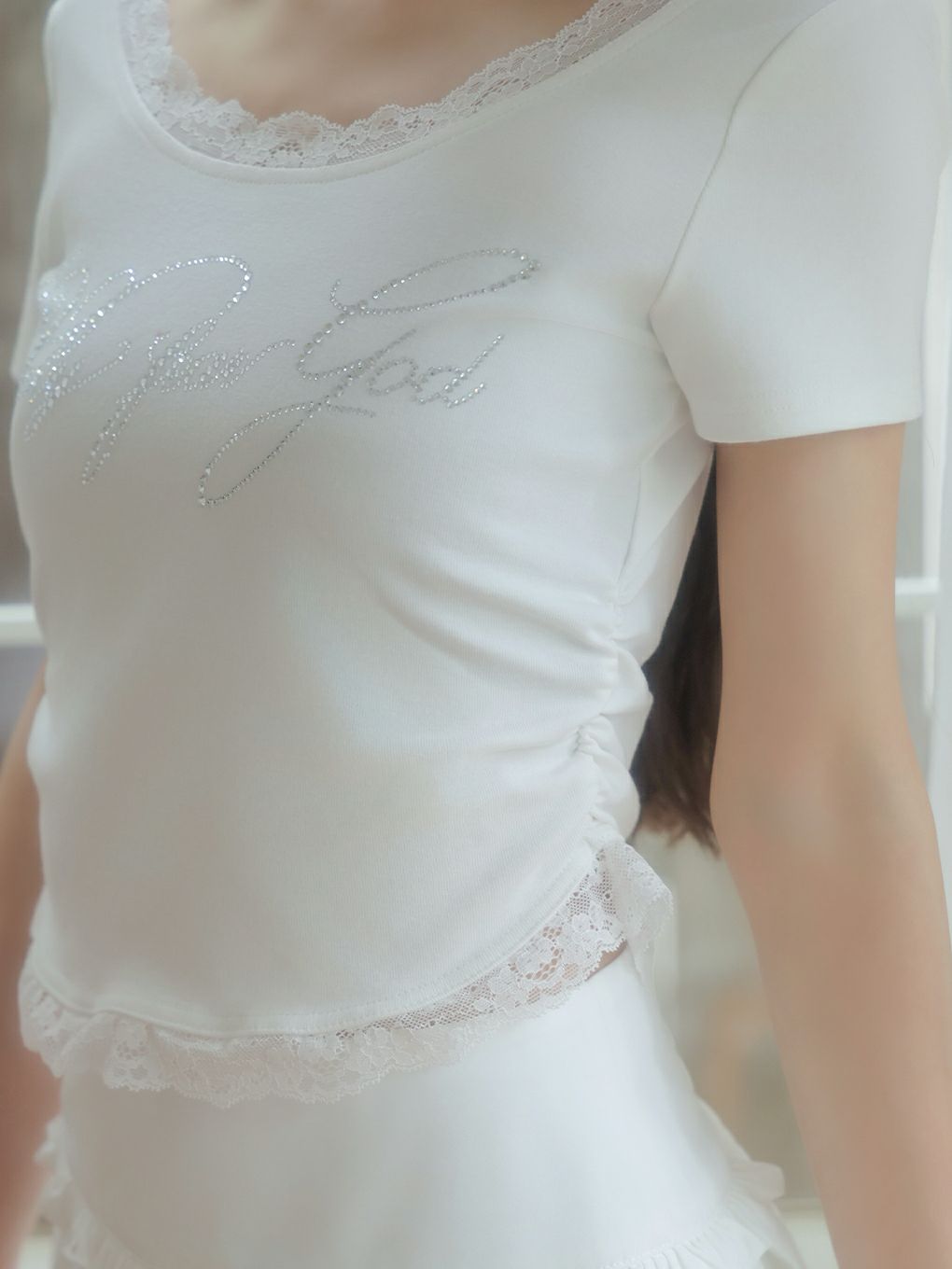 【BUBBLES】レースビジューTEE