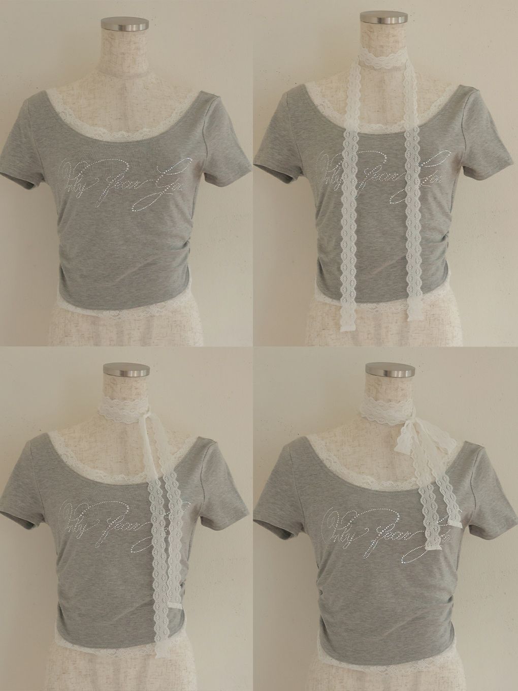 【BUBBLES】レースビジューTEE