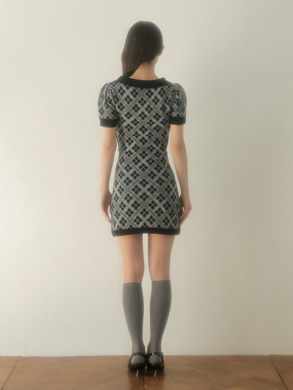 【BUBBLES】チェックリボンワンピース