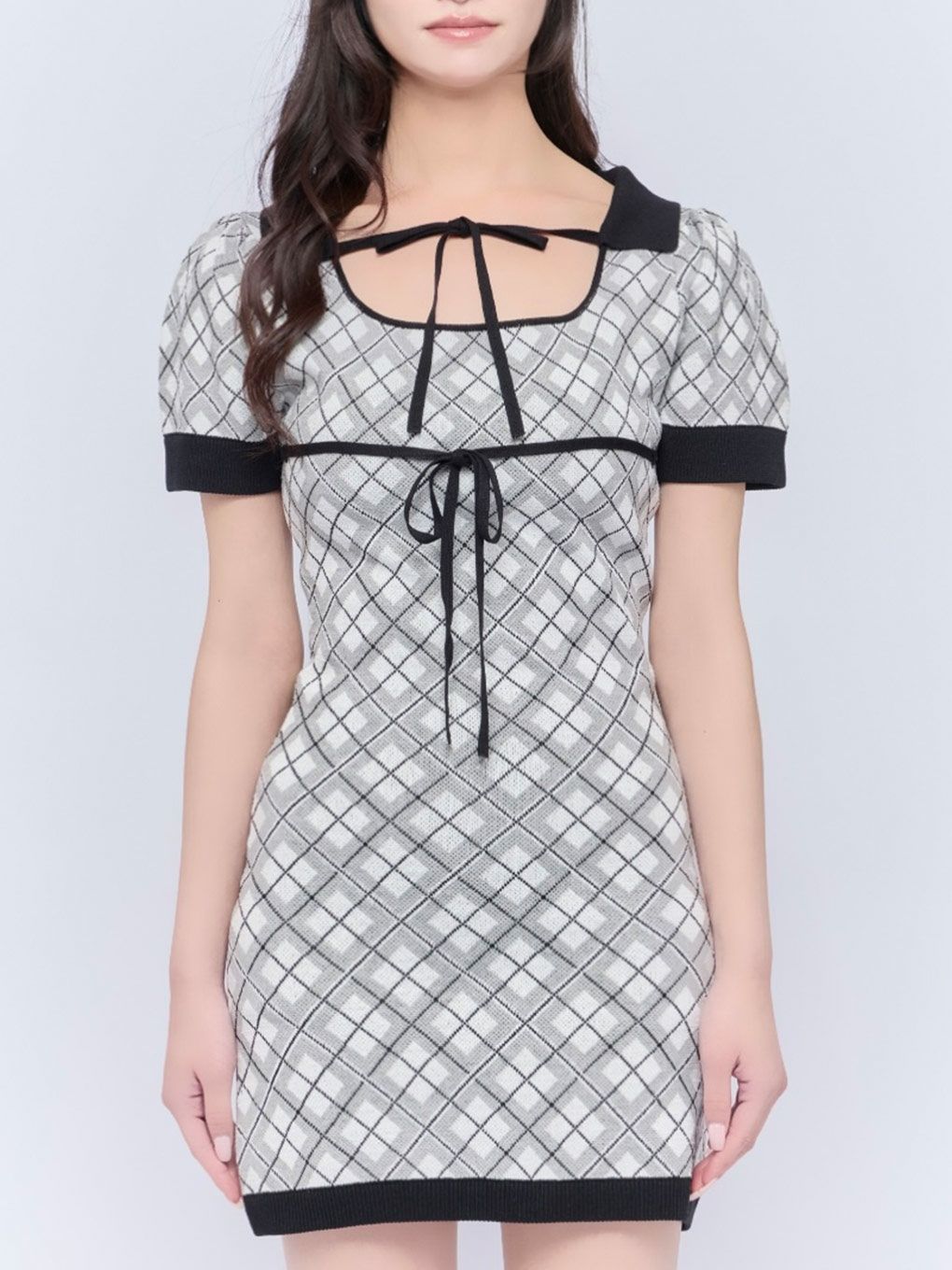 【BUBBLES】チェックリボンワンピース