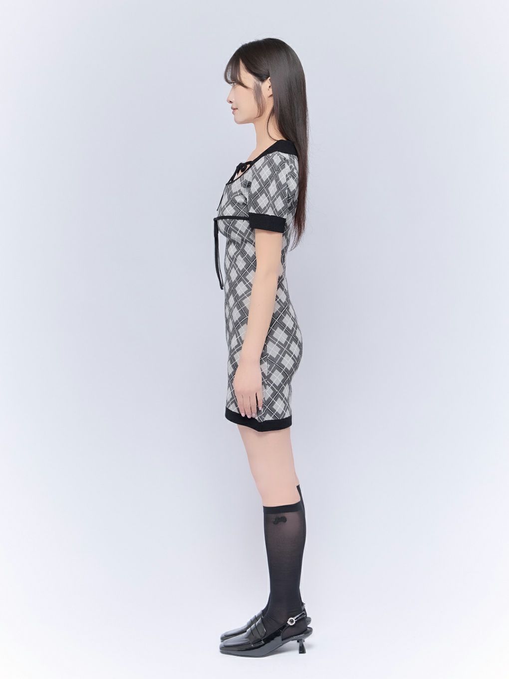 【BUBBLES】チェックリボンワンピース