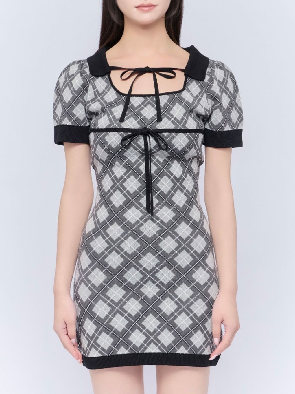 【BUBBLES】チェックリボンワンピース