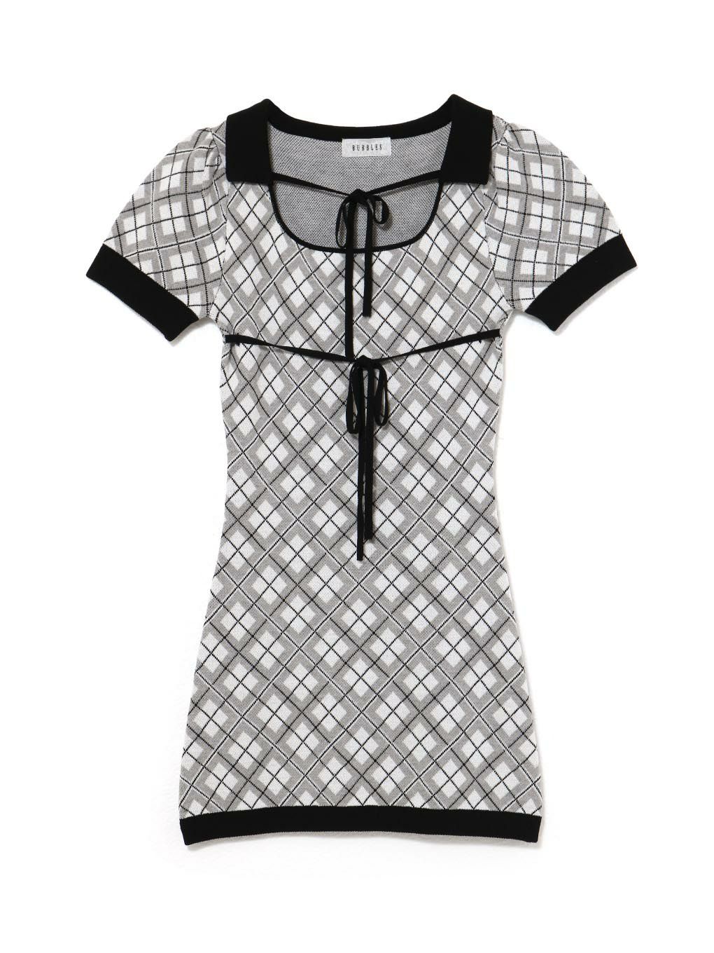 【BUBBLES】チェックリボンワンピース