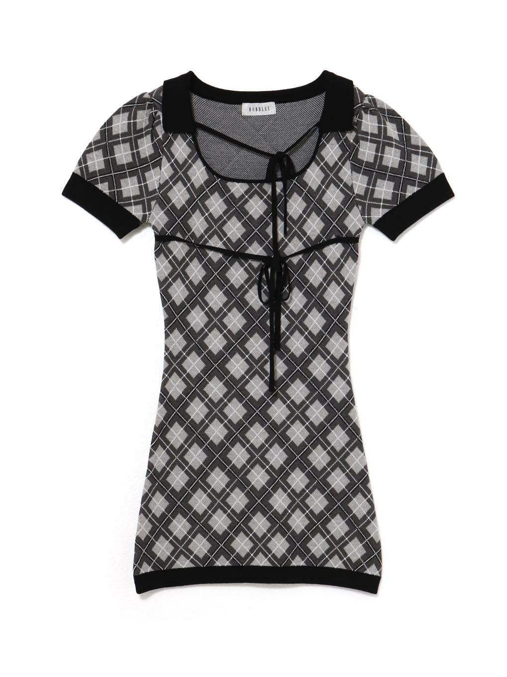 【BUBBLES】チェックリボンワンピース