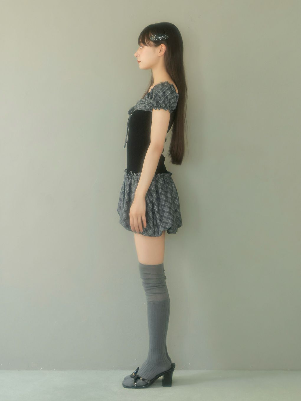 【BUBBLES】バルーンチェックワンピース