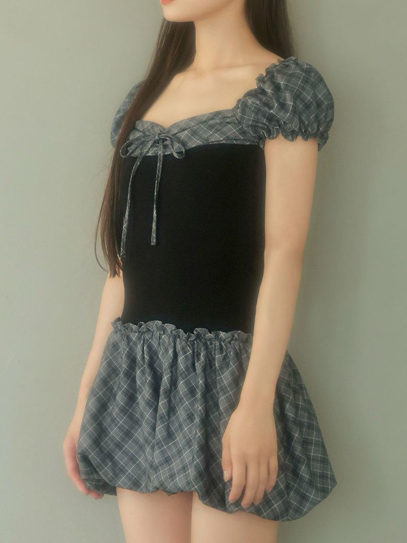BUBBLES】バルーンチェックワンピース | sparkling mall online store