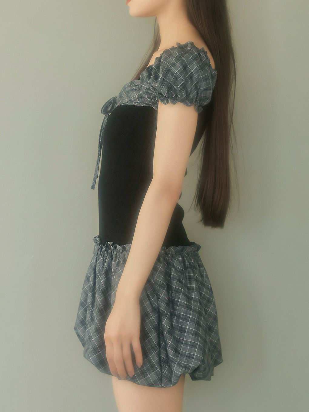 【BUBBLES】バルーンチェックワンピース