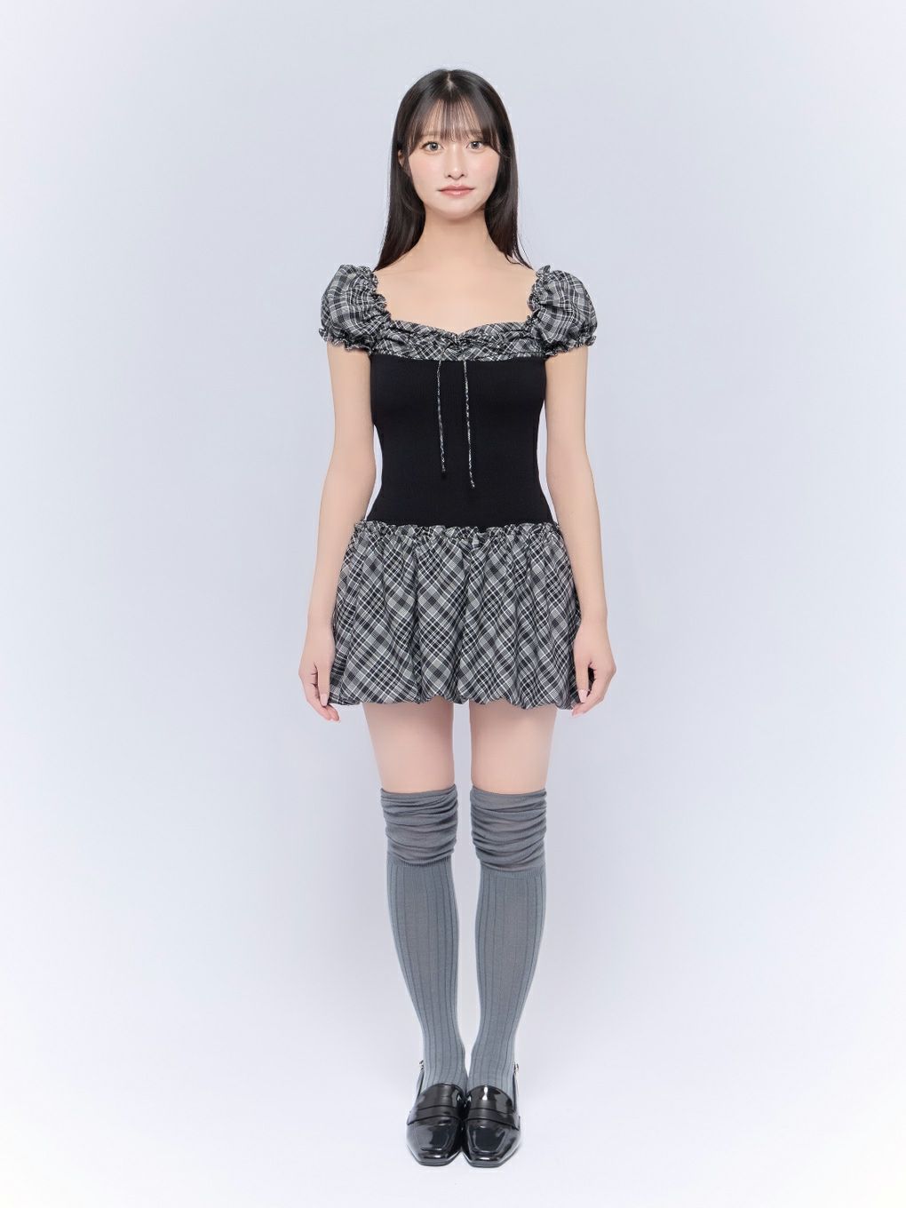 【BUBBLES】バルーンチェックワンピース