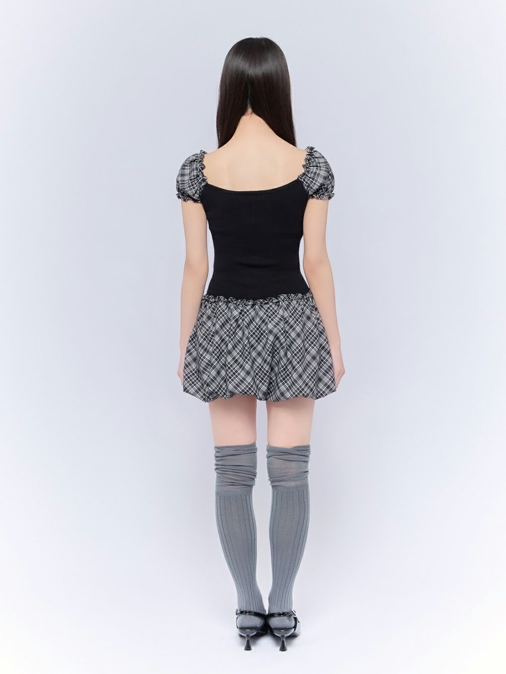 【BUBBLES】バルーンチェックワンピース