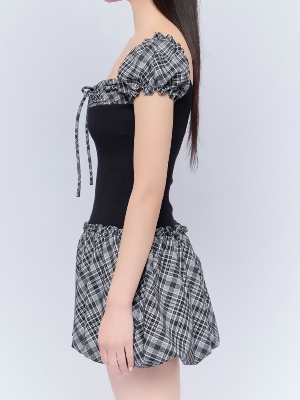 【BUBBLES】バルーンチェックワンピース