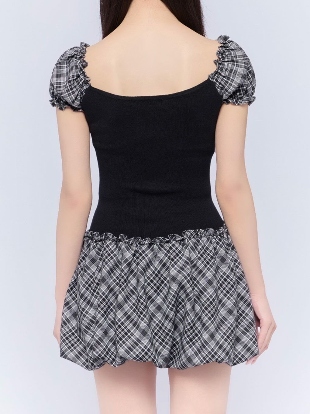 【BUBBLES】バルーンチェックワンピース